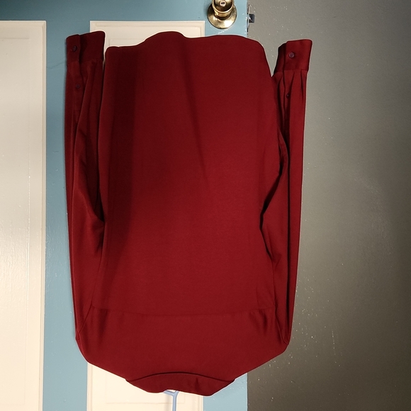 Red CK liquid touch button up shirt - Picture 4 of 5